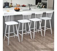 Lot de 2 tabourets de bar en bois avec dossier Windsor, parfaits pour la cuisine de campagne ou la salle à manger