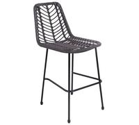 Lot de 2 tabourets de bar en rotin synthétique noirs OKA Noir G