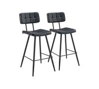 Lot de 2 tabourets de bar en simili noir FERNAND