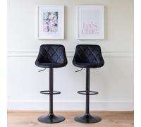 Lot de 2 tabourets de bar en velours noir robin