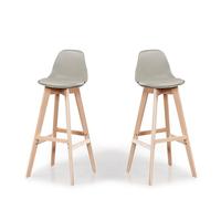 Lot de 2 tabourets de bar gris - Eski - DESIGNETSAMAISON