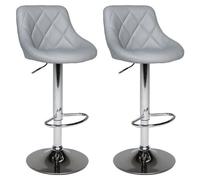 Lot de 2 tabourets de bar gris JASPER Gris G