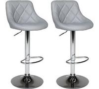 Lot de 2 tabourets de bar gris JASPER