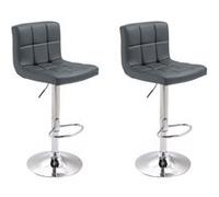 Happy Garden Tabourets de bar MIKE – Lot de 2, assise réglable, rotation 360° et repose-pieds Gris