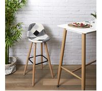 Lot De 2 Tabourets De Bar - Home Deco Factory - Patchwork - Gris Et Multicolore
