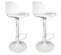 Lot de 2 Tabourets de Bar Isak 104cm Blanc