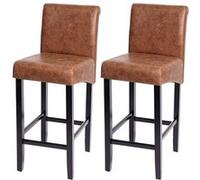 Mendler Lot de 2 tabourets de bar - Marron