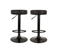 - Lot de 2 Tabourets de bar Mumford hauteur réglable en simili - Noir - Mumford