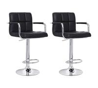 Lot de 2 tabourets de bar noir avec accoudoirs mike