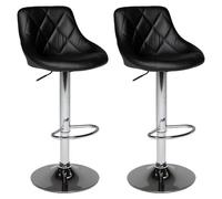 Lot de 2 tabourets de bar noir jasper