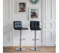 Lot de 2 tabourets de bar noir MIKE Noir G