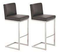 Lot de 2 tabourets de bar Paros - Brun
