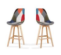 Lot de 2 tabourets de bar patchwork - Gotteborg