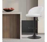 Lot de 2 tabourets de bar pivotants en tissu bouclé RABAT