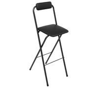 Lot de 2 tabourets de bar pliants d'extérieur avec dossier, design | Tabouret de comptoir avec repose-pieds, charge jusqu'à 125 kg, hauteur d'assise 75 cm, chaises de jardin pour jardin, balcon