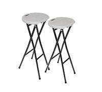 Lot de 2 tabourets de bar résistants aux intempéries, cadre en acier imperméable Hauteur : 80 cm, FPS145.