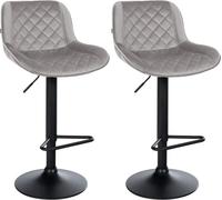 lot de 2 tabourets de bar - tabouret haut - hauteur réglable, confort d'assise maximal