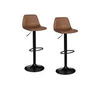 Lot De 2 Tabourets De Bar Texas Marron Vintage