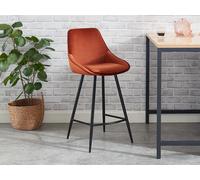 Lot de 2 tabourets de bar - Velours - Terracotta - MASURIE