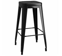 Lot de 2 tabourets de bar - vidaXL - métal - noir - empilables - 110 kg par siège - 43 x 43 x 77 cm doi76mrhz65x