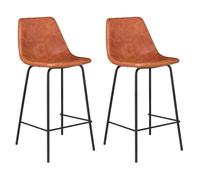 Lot de 2 tabourets bar vintage lucien cognac - hauteur d'assise 65cm