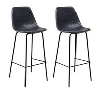 Lot de 2 tabourets de bar vintage lucien gris foncé