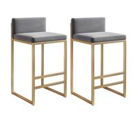 Lot de 2 tabourets de comptoir pour îlot de cuisine, chaises de bar hautes avec pieds en fer forgé et dossier ergonomique, sièges de bar élégants pour cuisines modernes