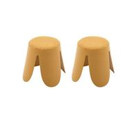 Lot De 2 Tabourets Empilables Enfant Polypropylène Et Bouclette Texturée - Niki Kids Moutarde TU