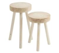 Lot de 2 Tabourets en Bois Jenny 56cm Blanc