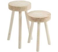 Lot de 2 Tabourets en Bois Jenny 56cm Blanc