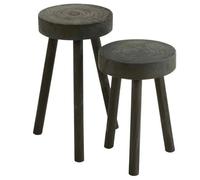 Lot de 2 Tabourets en Bois "Jenny" 56cm Noir