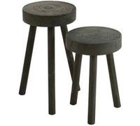 Lot de 2 Tabourets en Bois Jenny 56cm Noir