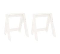 Lot de 2 tabourets en pin massif blanc, 40 x 40 x 45 cm, empilables, pliables, peu encombrants, pour cuisine, salle à manger, salon, balcon, terrasse, camping