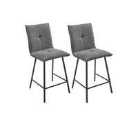 Lot de 2 Tabourets Gris Anthracite Assise H65cm - LAGOS -