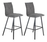 Lot de 2 Tabourets Gris Anthracite Assise H76cm - LAGOS - ALTOBUY Gris G
