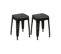 Lot de 2 Tabourets Noirs - TOLGA -