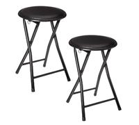 Lot de 2 Tabourets pliants en PVC - Noir