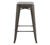Lot de 2 tabourets pour îlot central 66 cm en métal gris mat - indus