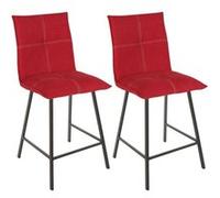 Lot de 2 Tabourets Rouges Assise H65cm - LAGOS -