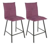 Lot de 2 Tabourets Violets Assise H65cm - LAGOS -