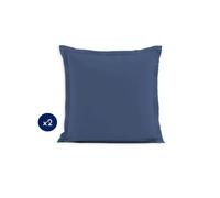 Lot de 2 taies carrées 100% coton - Bleu - 63x63 cm - Basics - Home Linge Passion