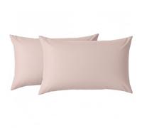 Lot de 2 taies d’Oreiller 45 x 70 cm en Microfibre, Fermeture zippée, Ultra Douces, Rose Clair