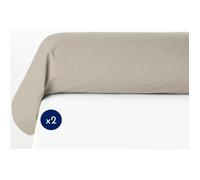 Lot de 2 taies de traversin 100% coton - Beige crème - 85x185 cm - HOME LINGE PASSION - Basics