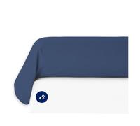 Lot de 2 taies de traversin 100% coton - HOME LINGE PASSION - Bleu - Souple & Résistant - 85x185 cm