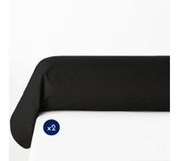 Lot de 2 taies de traversin 85x185cm 100% coton noir G