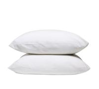 Lot de 2 taies d'oreiller 100% Percale de coton 50x75cm - Blanc - BLEU CALIN