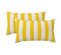 Lot de 2 taies d'oreiller à rayures jaune citron pour cheveux et peau, housses de protection super douces avec fermeture éclair dissimulée, 50,8 x 91,4 cm, cadeau pour dormir
