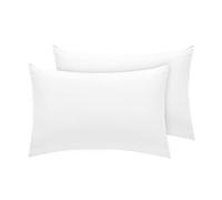 Lot de 2 taies d'oreiller blanches 100 % coton égyptien, 800 fils au pouce carré, super douces, de qualité hôtelière, 2 taies d'oreiller pour femme - Blanc