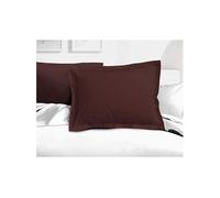 Lovely Home - Lot de 2 taies d'oreiller - LH71587 - 60 x 80 cm - Marron