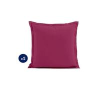 Lot de 2 taies d'oreiller - LOVELY HOME - LH71604 - 63 x 63 cm - Fuchsia